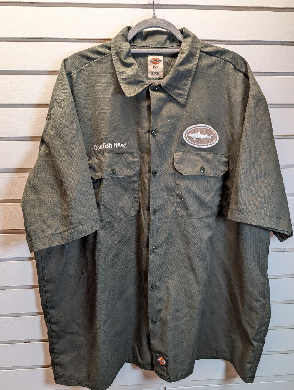 Dickies Men's Dogfish Head Brewery Work Shirt Green 2XL  NWOT
